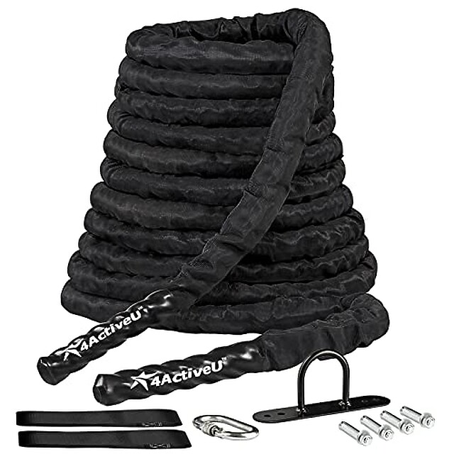 4activeu Battle Rope 50ft Length Heavy Battle Exercise Training Rope Workout Rope Fitness Rope