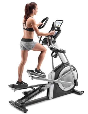 Cross trainer with a screen