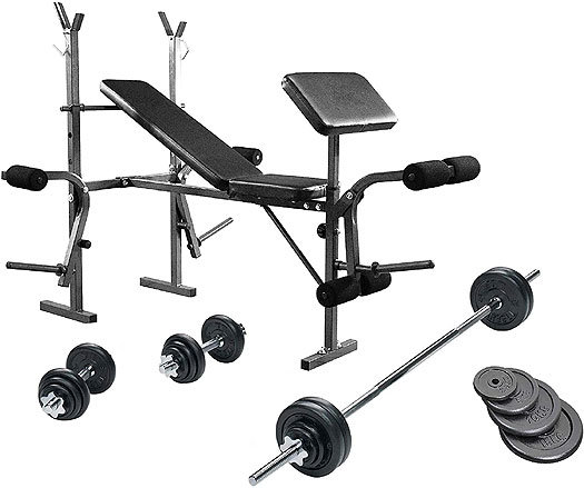 UK Fitness Weight Bench Barbell