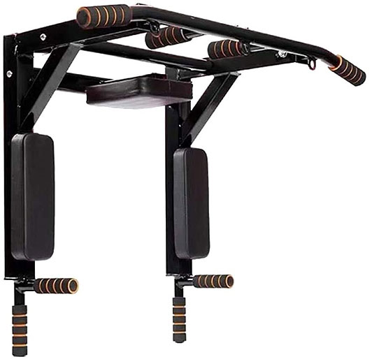 Wall-mounted pull up bar