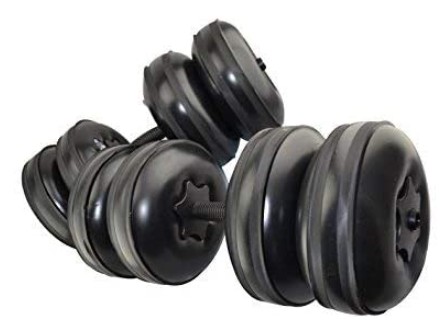 Set of water filled dumbbells