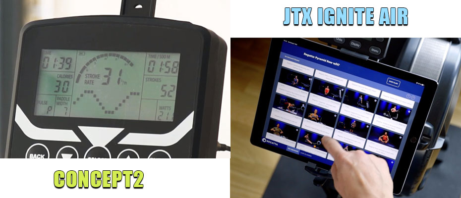 JTX Ignite Air vs Concept 2 - Workouts, metrics and on-board computer