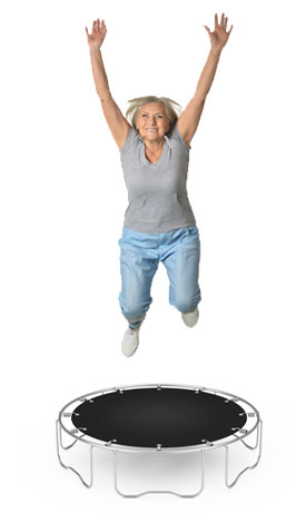 senior using rebounder