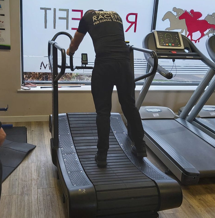 Man using treadmill
