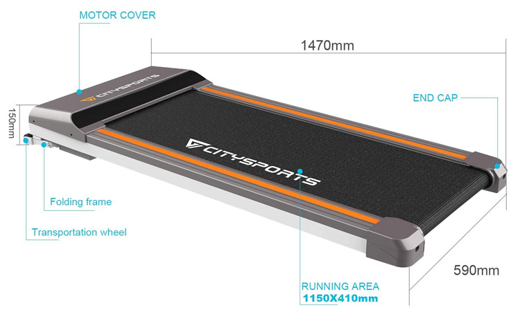 Citysports Folding Motorised Treadmill Stats