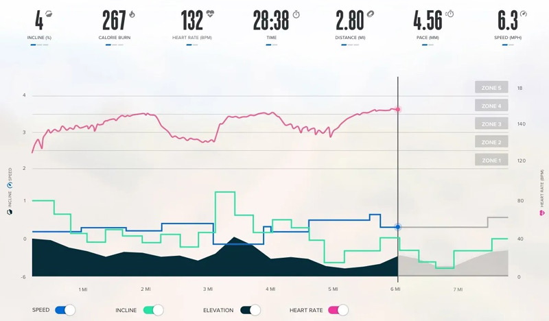 NordicTrack S15i Stats