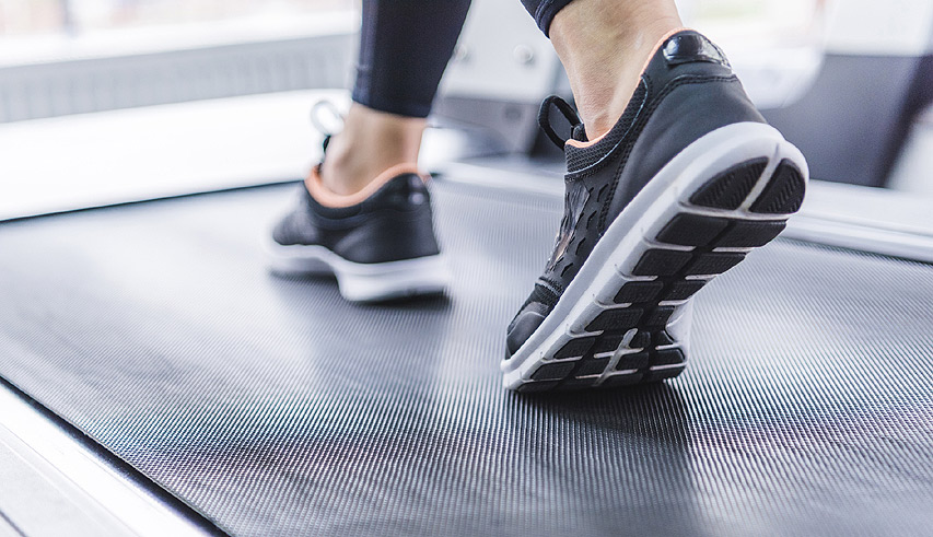 Girl on running machine