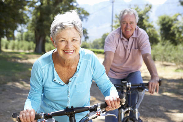 Older couple exercising
